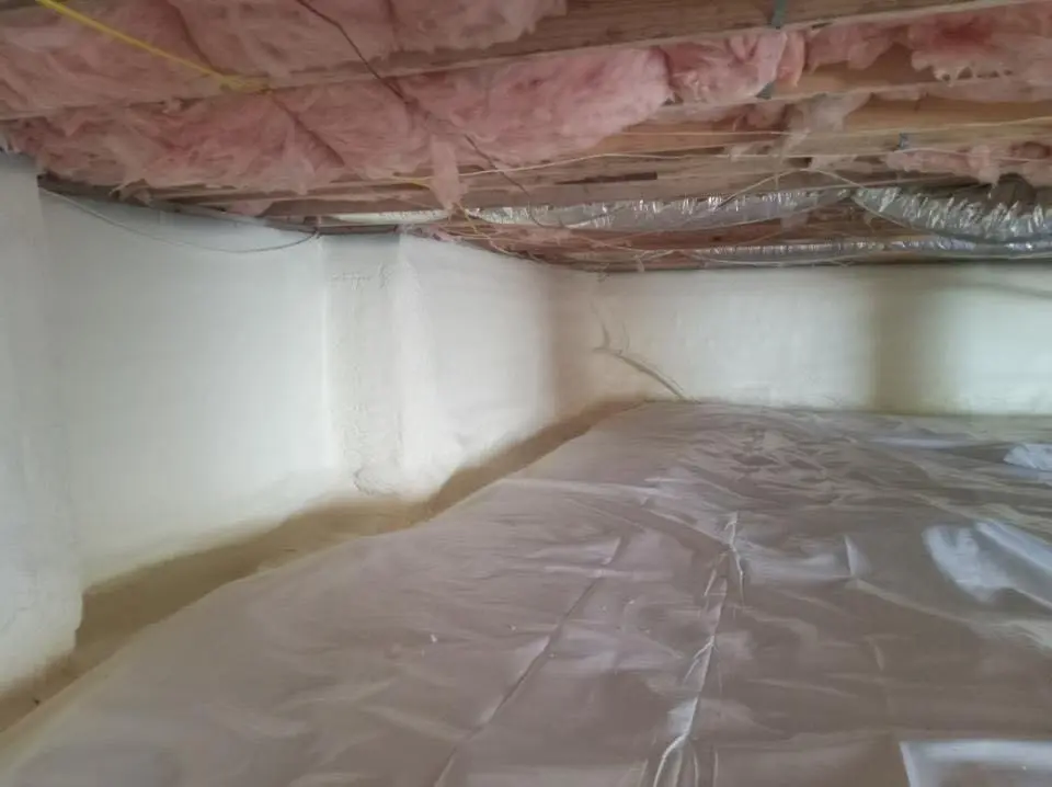 Crawl space encapsulation with closed-cell spray foam for Spray Foam Roofing in Lemay